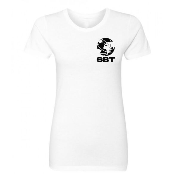 BALL LOGO LEFT CHEST - PREMIUM WOMEN'S FITTED T-SHIRT - WHITE - VYKGAW Thumbnail