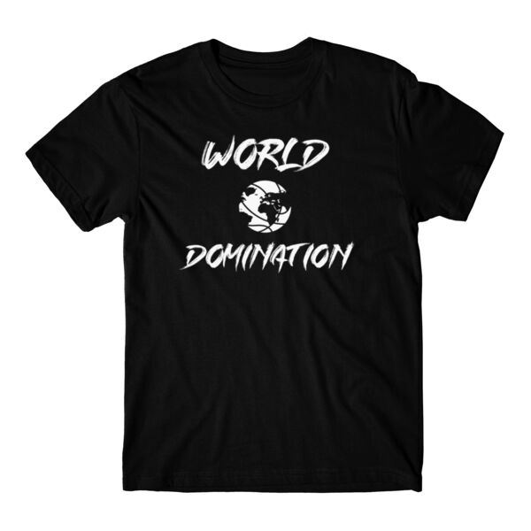 WORLD DOMINATION FRONT & BACK 2 - PREMIUM MEN'S/UNISEX T-SHIRT - BLACK Thumbnail