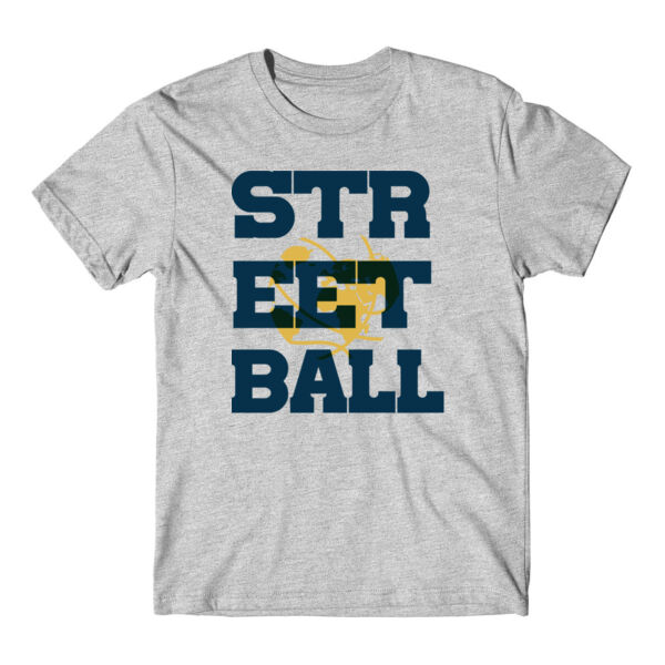 GLOBAL - PREMIUM MEN'S/UNISEX T-SHIRT BLUE/GOLD - LIGHT GREY HEATHER - M71XPW Thumbnail